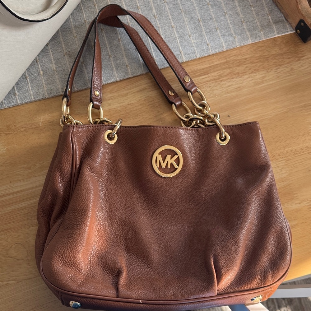 Michael Kors Tan Leather Shoulder Bag